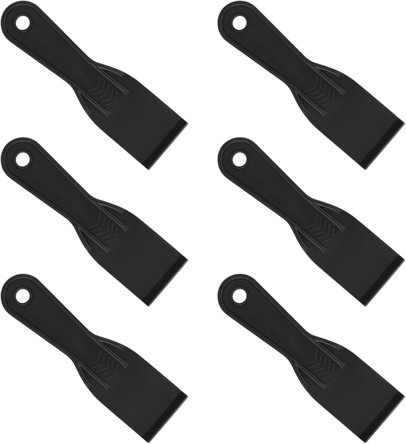 6pcs Plastic Putty Filler Knife. Black Filling Knives Flexible Putty Scraper Wall Scraper Accessory Spatula Tool for Repair Spackling Patching Plastering and Painting