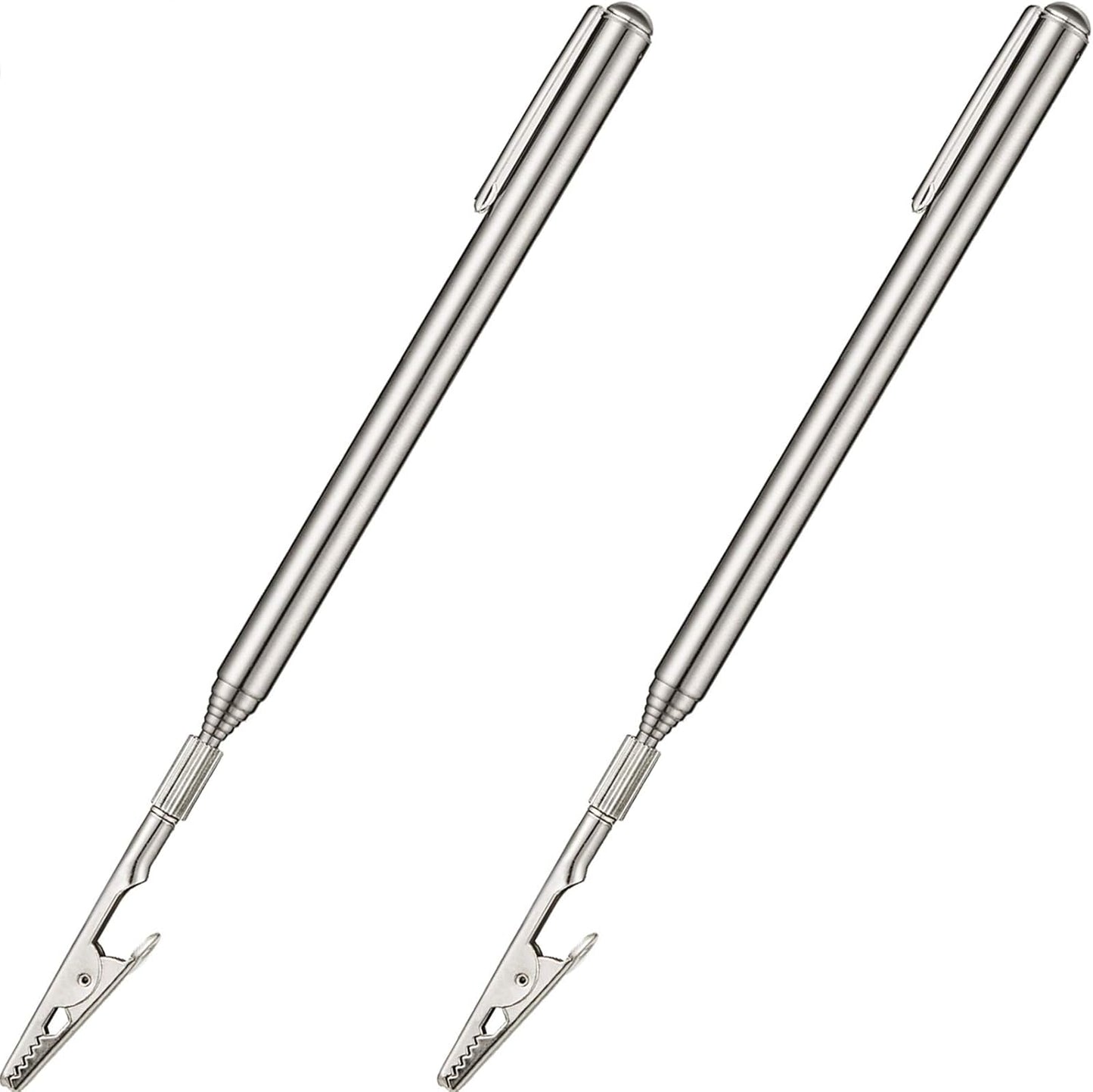 Mudder 2 Pcs Telescoping Clip Roach Clips for Joints Telescopic Metal Wire Joint Clamp with Pen Bracelet Helper Tool Extendable for Mechanics Home Automobile Repairing Jewelry Fix(Range 8.27-36 Inch)